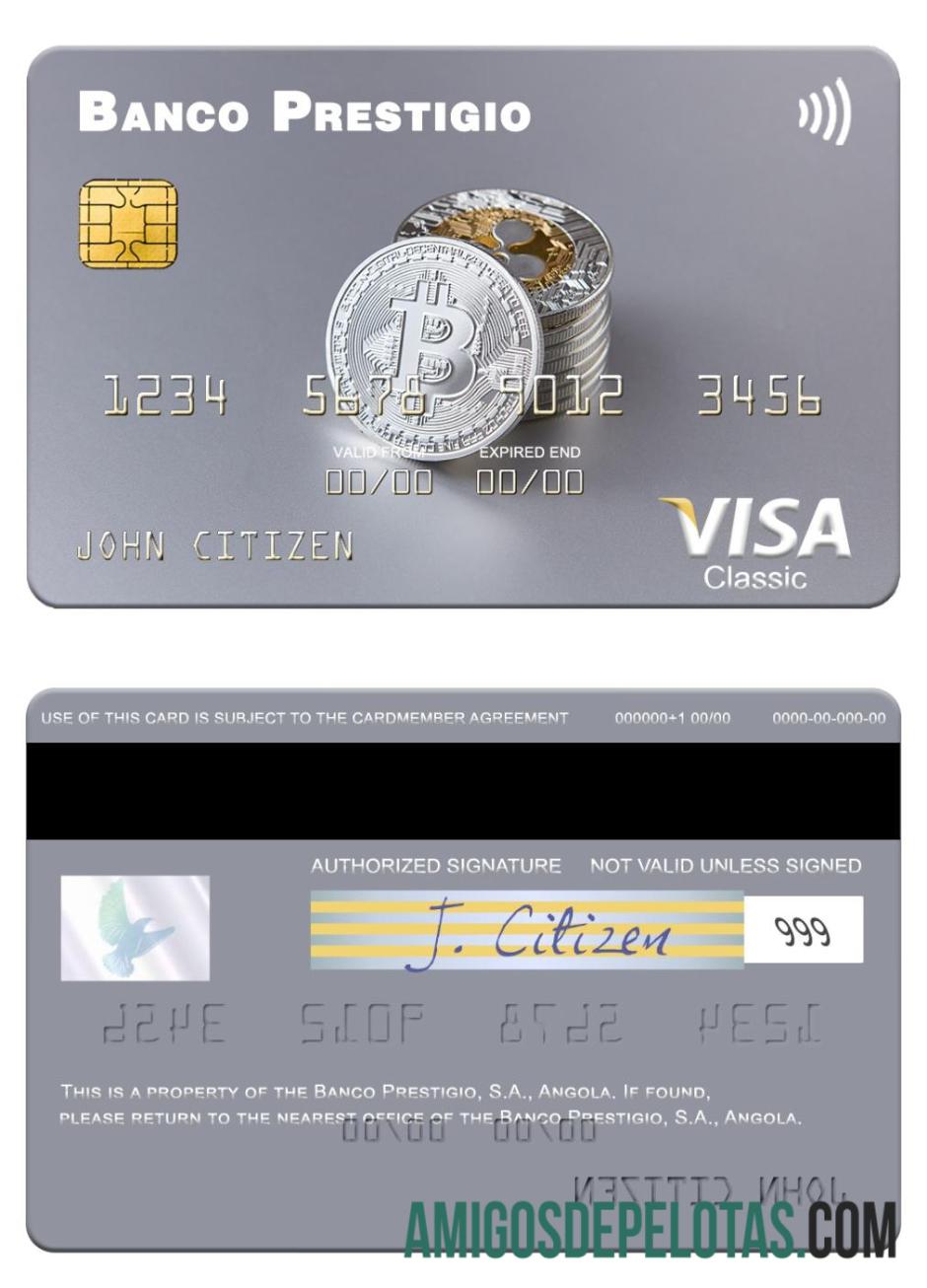 Angola Banco Prestigio, S.A. Visa Card amostra